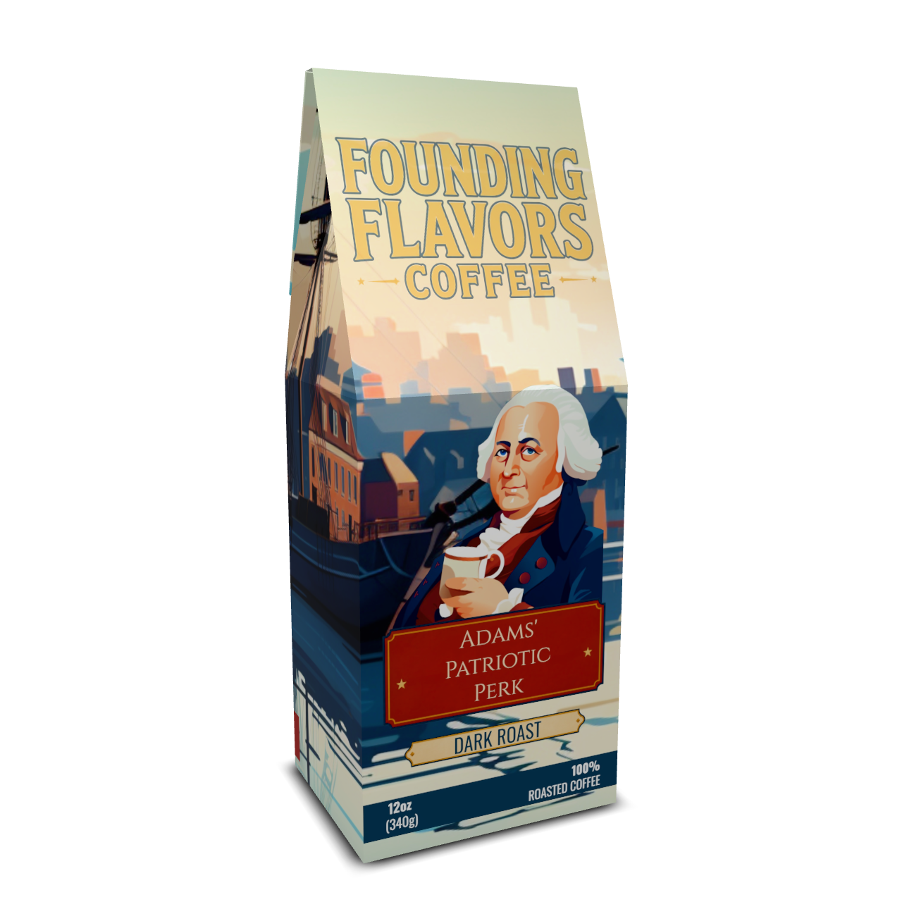Adams' Patriotic Perk - Dark Roast - Founding Flavors Coffee - 4LibertyShop.com
