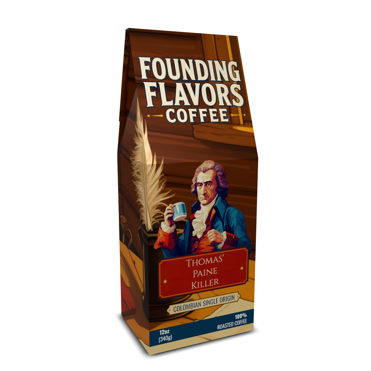 Thomas' Paine Killer - Colombian Single Origin Medium Roast - Founding Flavors Coffee - 4LibertyShop.com