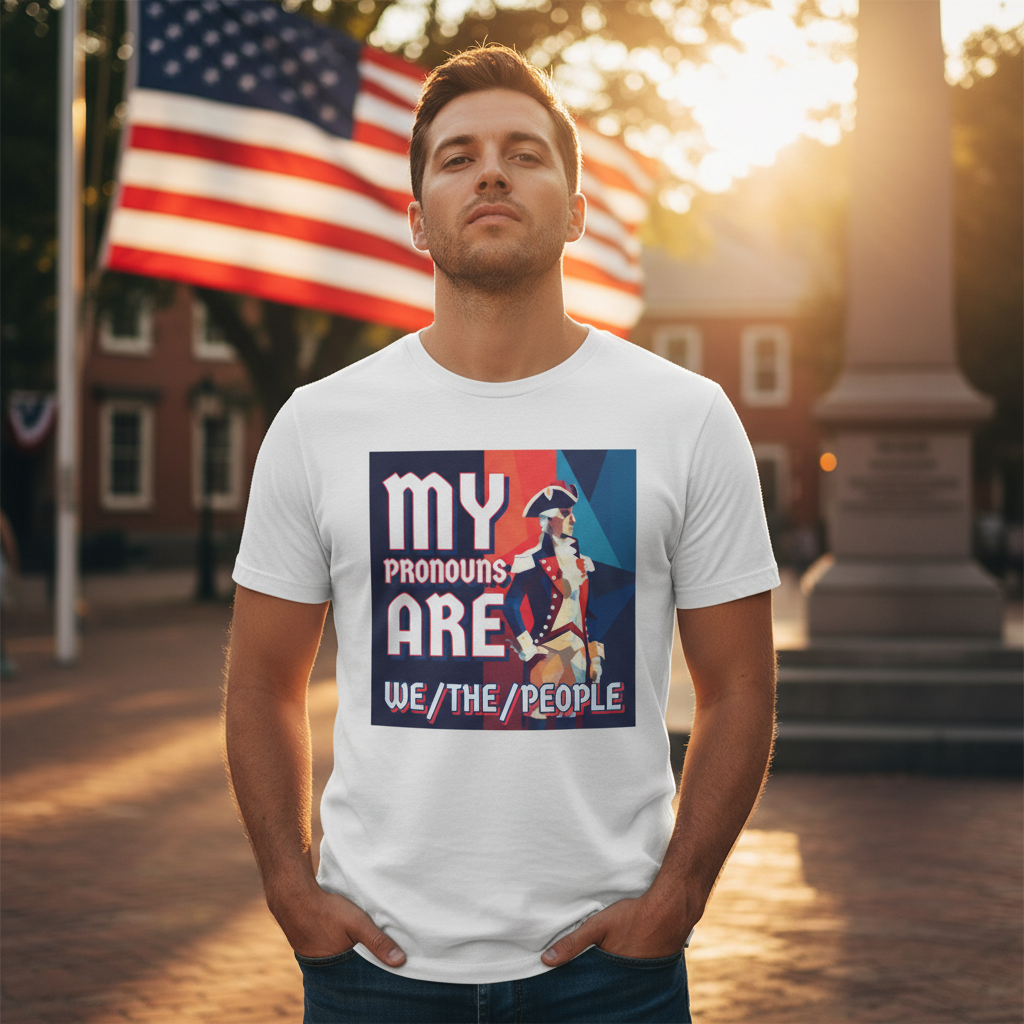 My Pronouns Are We The People T-Shirt Lifestyle Mockup