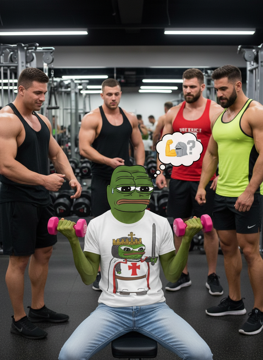 Pepe Crusader Knight Heavy Cotton Tee Gym Strength
