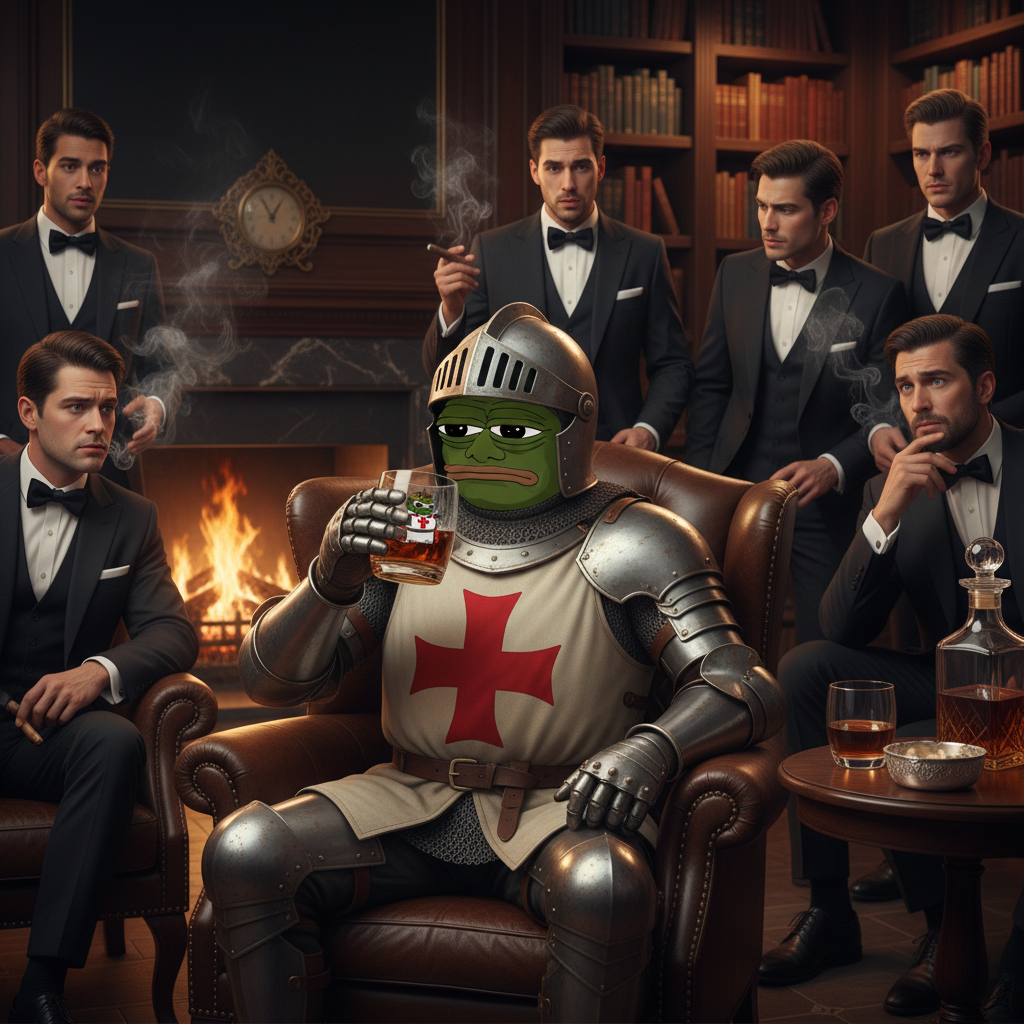 Pepe Crusader Knight Whiskey Glass Gentleman's Club