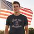 Person wearing Gulf of America Patriotic Pirate T-shirt - centered lifestyle shot