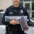 Police Officer with M1911 Pistol Pillow