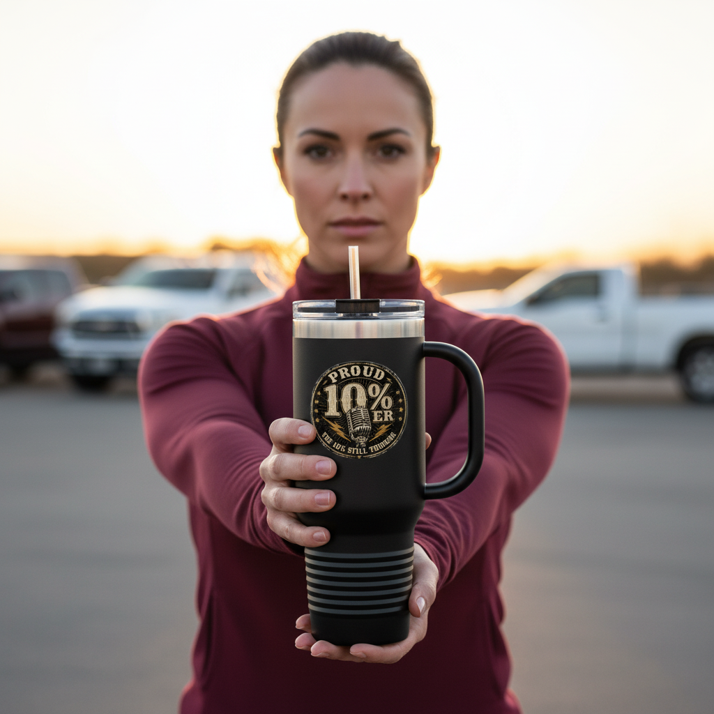 Proud 10%er 40oz Tumbler – Lifestyle Mockup v2