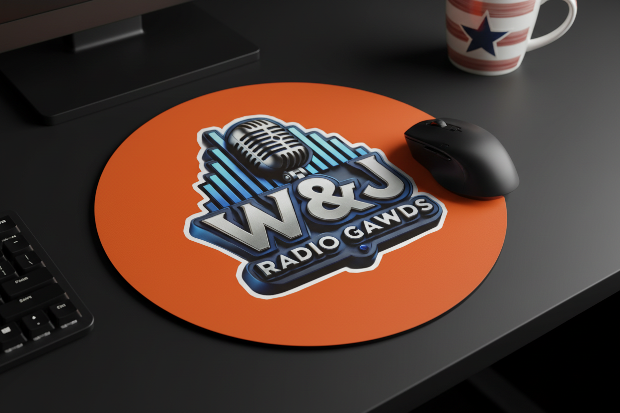 Radio Gawds 3D Logo Mouse Pad Mockup