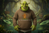 Shrek-like ogre wearing the hoodie