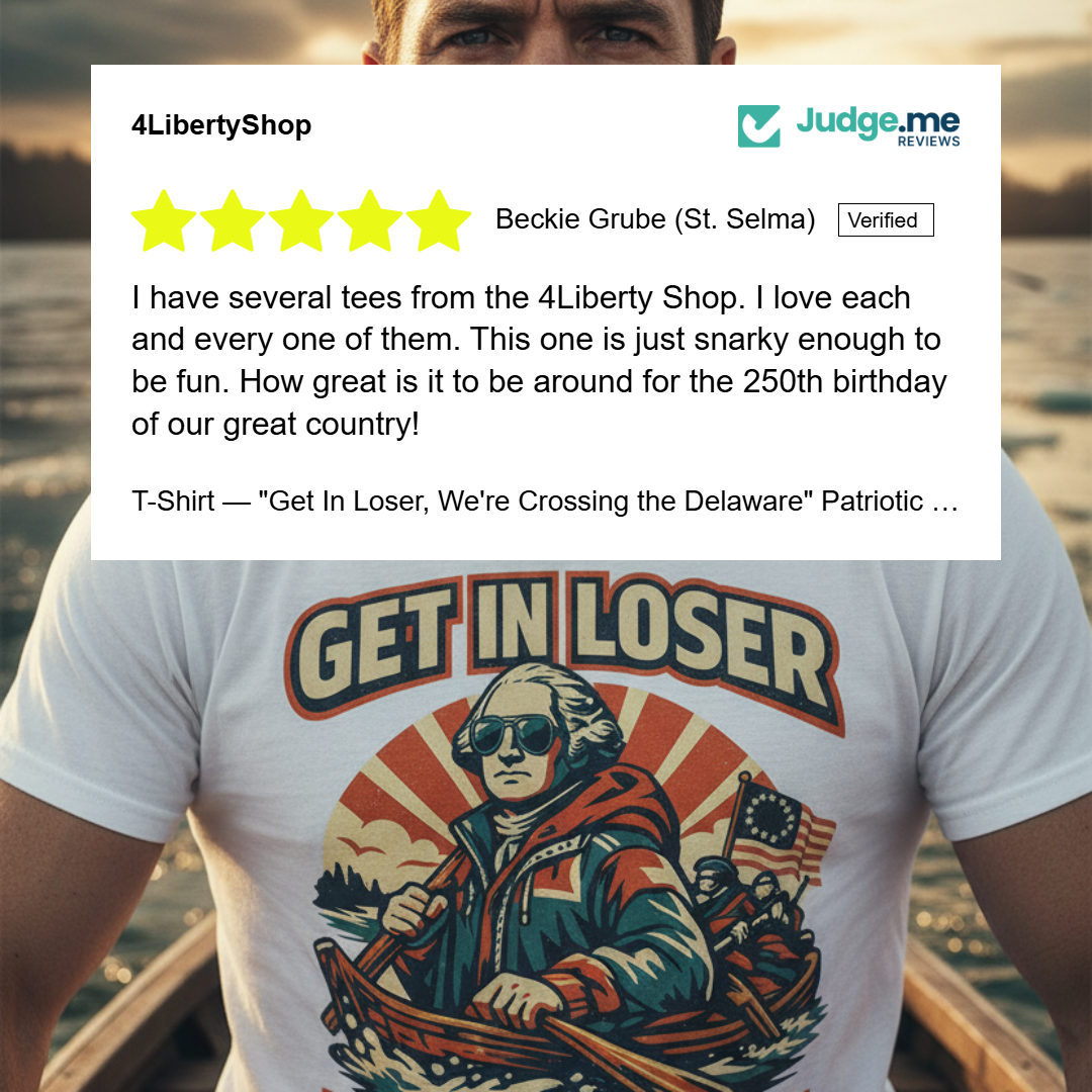 T-Shirt — "Get In Loser, We're Crossing the Delaware" Patriotic Revolutionary War Graphic Tee - 4LibertyShop.com