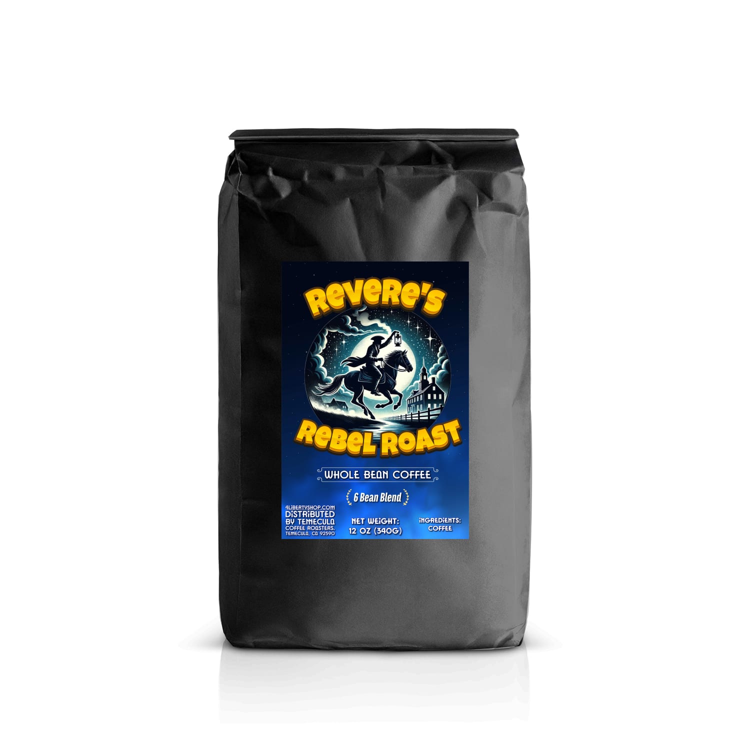 Revere's Rebel Roast- Whole Bean Coffee, 12oz