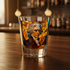 Thomas Jefferson Stained Glass Shot Glass on Bar Top