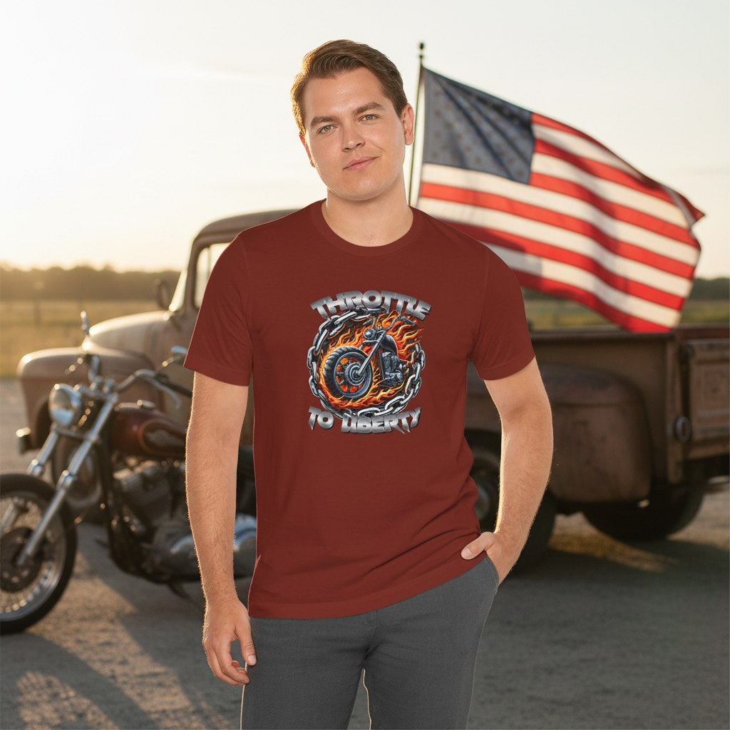 Throttle to Liberty T-Shirt Lifestyle Mockup