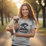 Ungovernable Bulldog - Woman Holding Frenchie