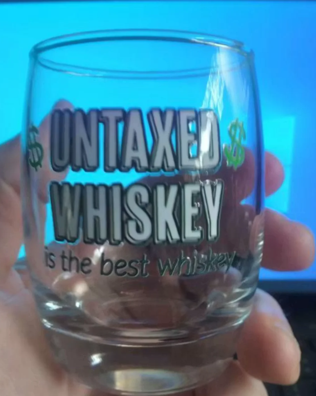 Untaxed Whiskey Glass - Patriotic Whiskey Rebellion Tumbler - 4LibertyShop.com