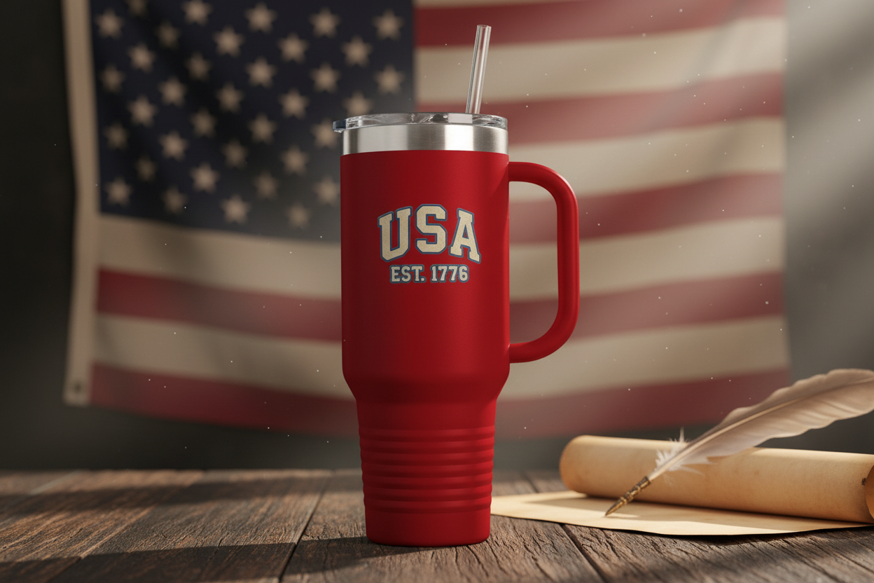 USA Est. 1776 Tumbler 40oz Mockup