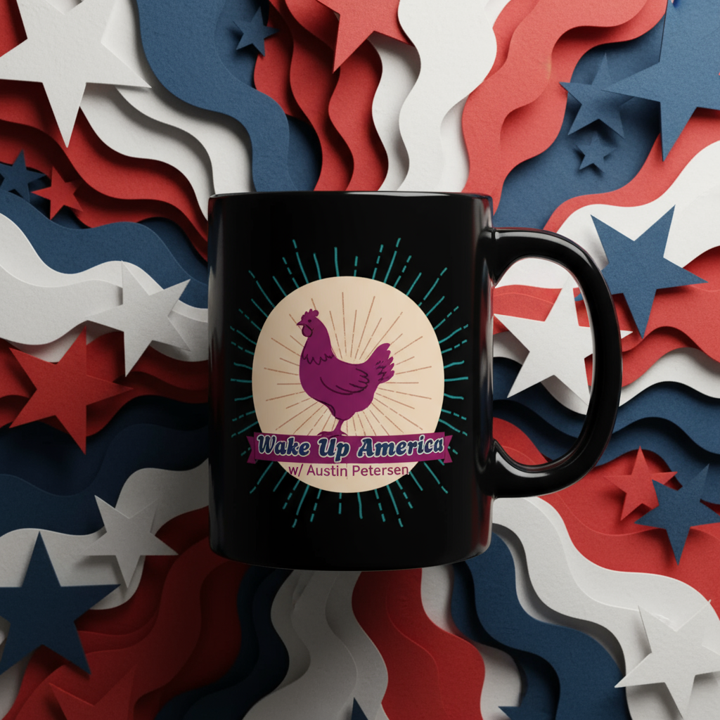 Wake Up America Mug with Chicken Design
