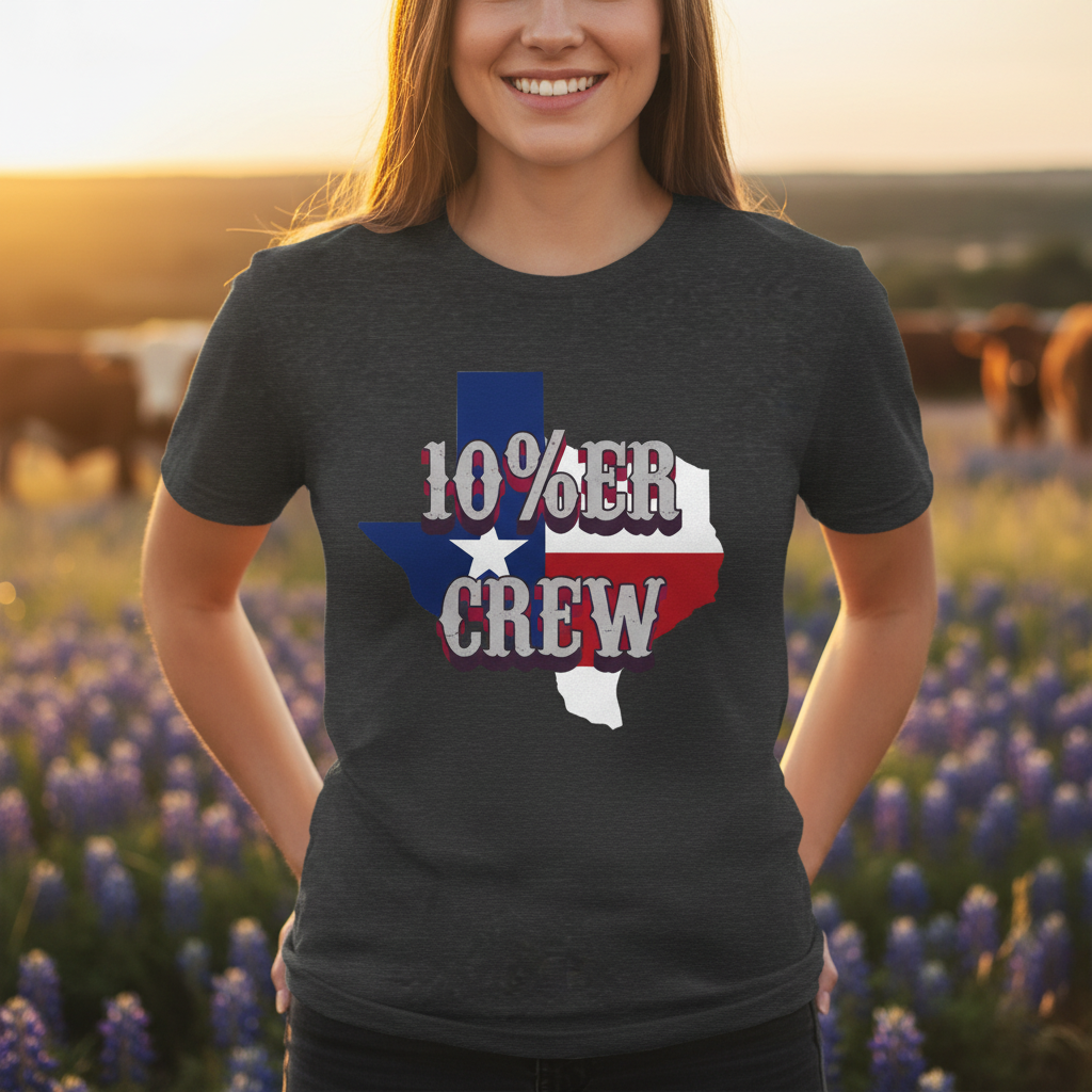 Walton & Johnson 10%er Crew Texas Tee Lifestyle Mockup