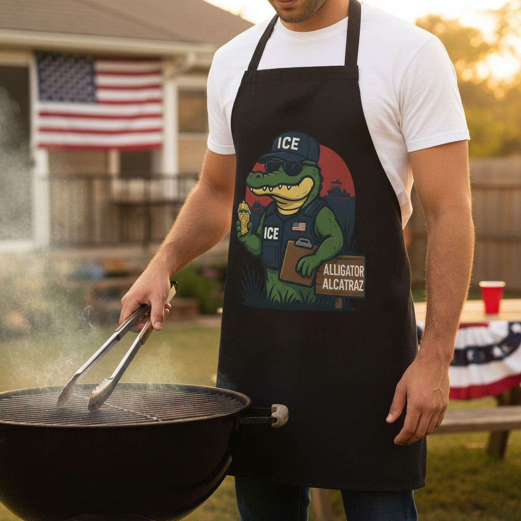 Walton & Johnson Alligator Alcatraz Apron Lifestyle Mockup