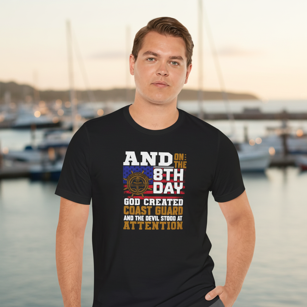Walton & Johnson Coast Guard 8th Day T-Shirt Close-Up Lifestyle Photo
