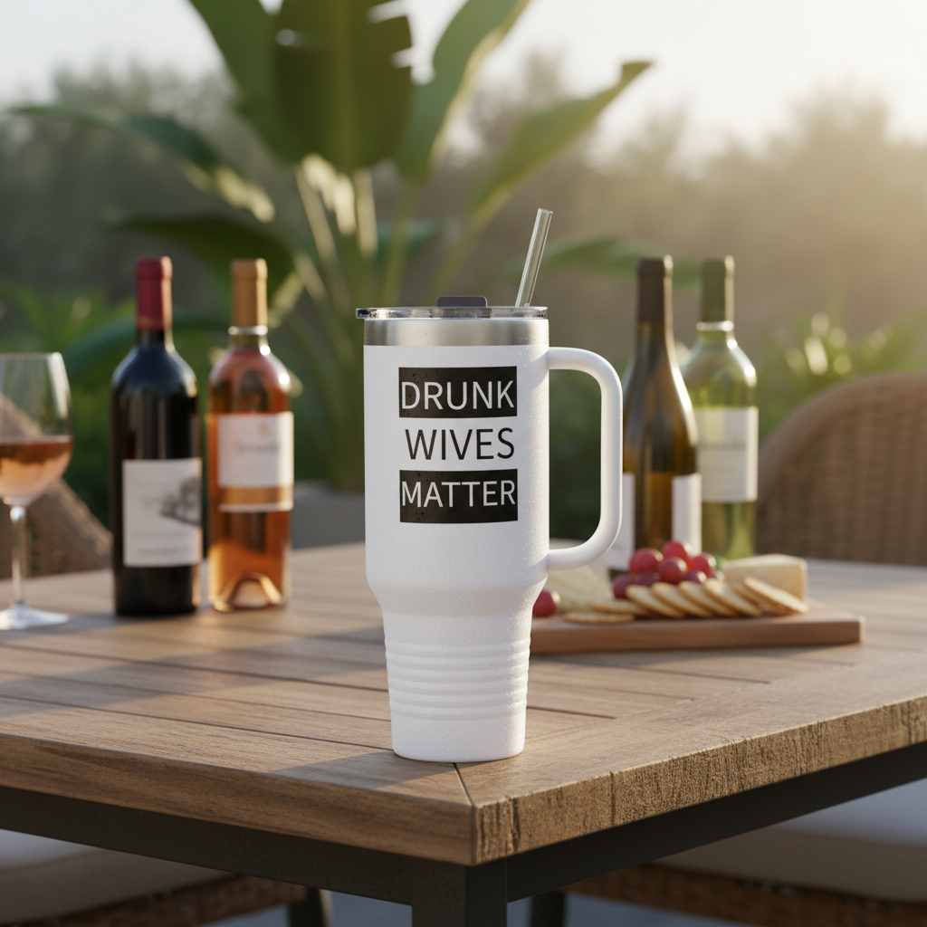 Walton & Johnson Drunk Wives Matter Tumbler Lifestyle Mockup