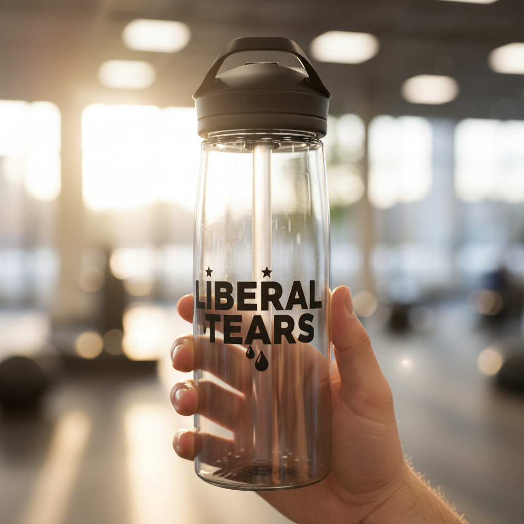 Walton & Johnson Liberal Tears CamelBak Water Bottle Close-Up Mockup