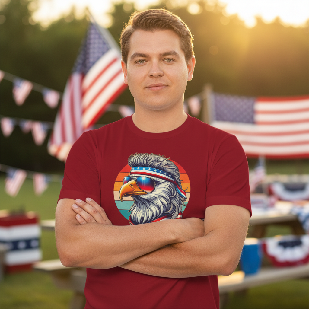 Walton & Johnson 'Merican Bald Eagle T-Shirt Lifestyle Mockup