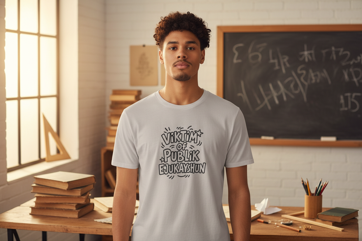 Walton & Johnson Publik Ejukayshun T-Shirt Lifestyle Mockup
