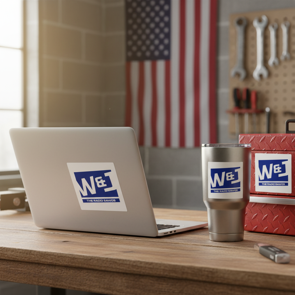 Walton & Johnson Square Stickers Lifestyle Mockup