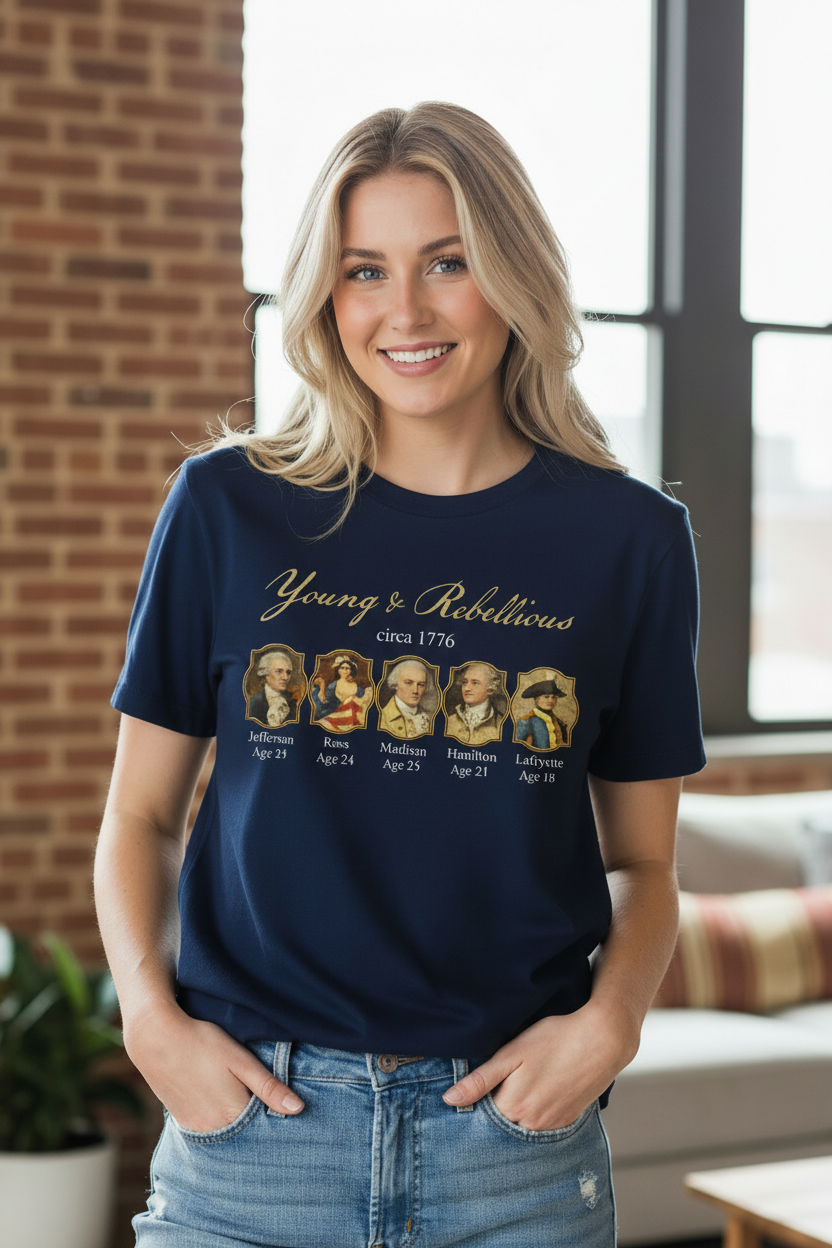 Young Blonde Woman Close-Up Exact Founders Tee