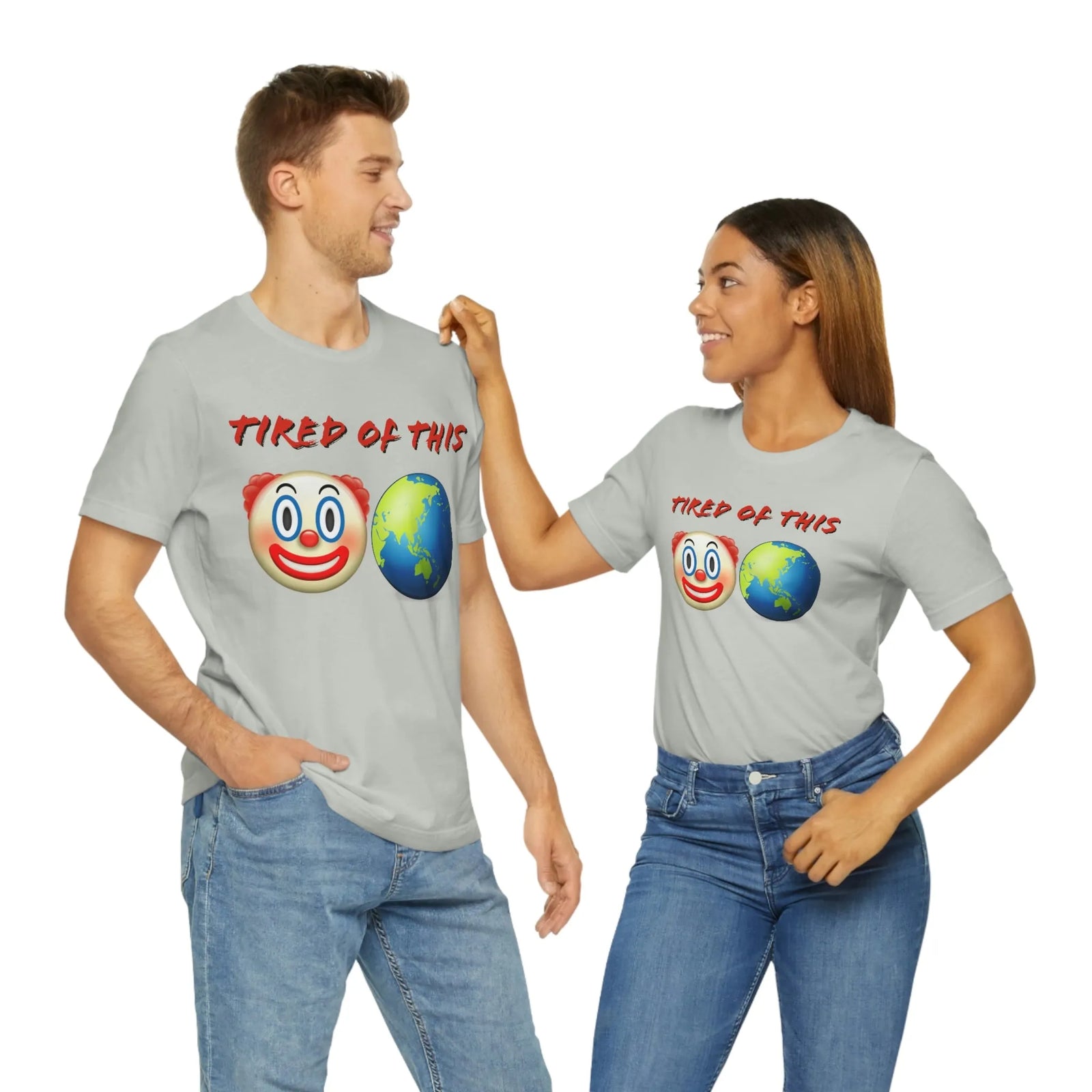 Tired Of This Clown World Emoji Unisex Jersey Short Sleeve Tee