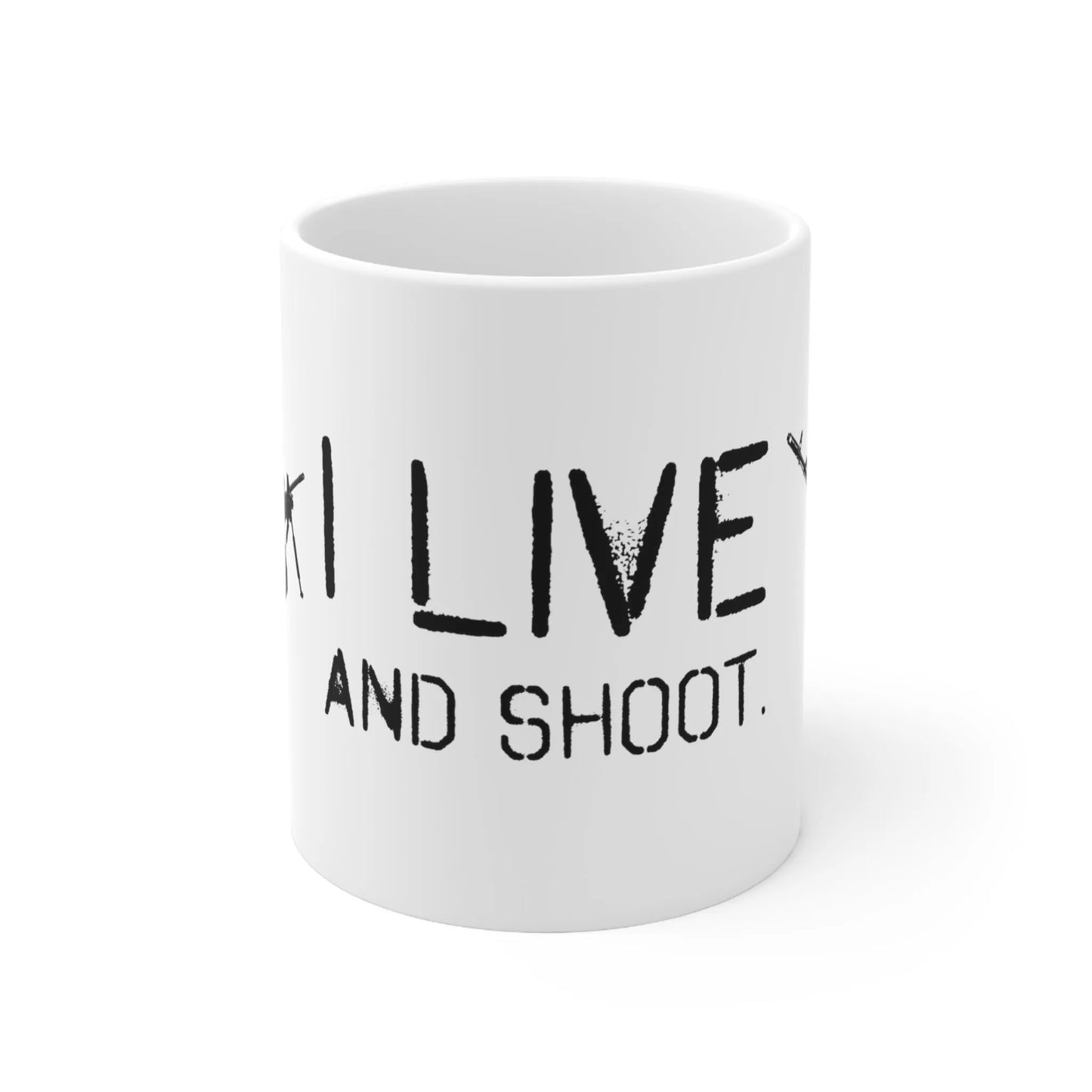 I Live And Shoot Ceramic Mug