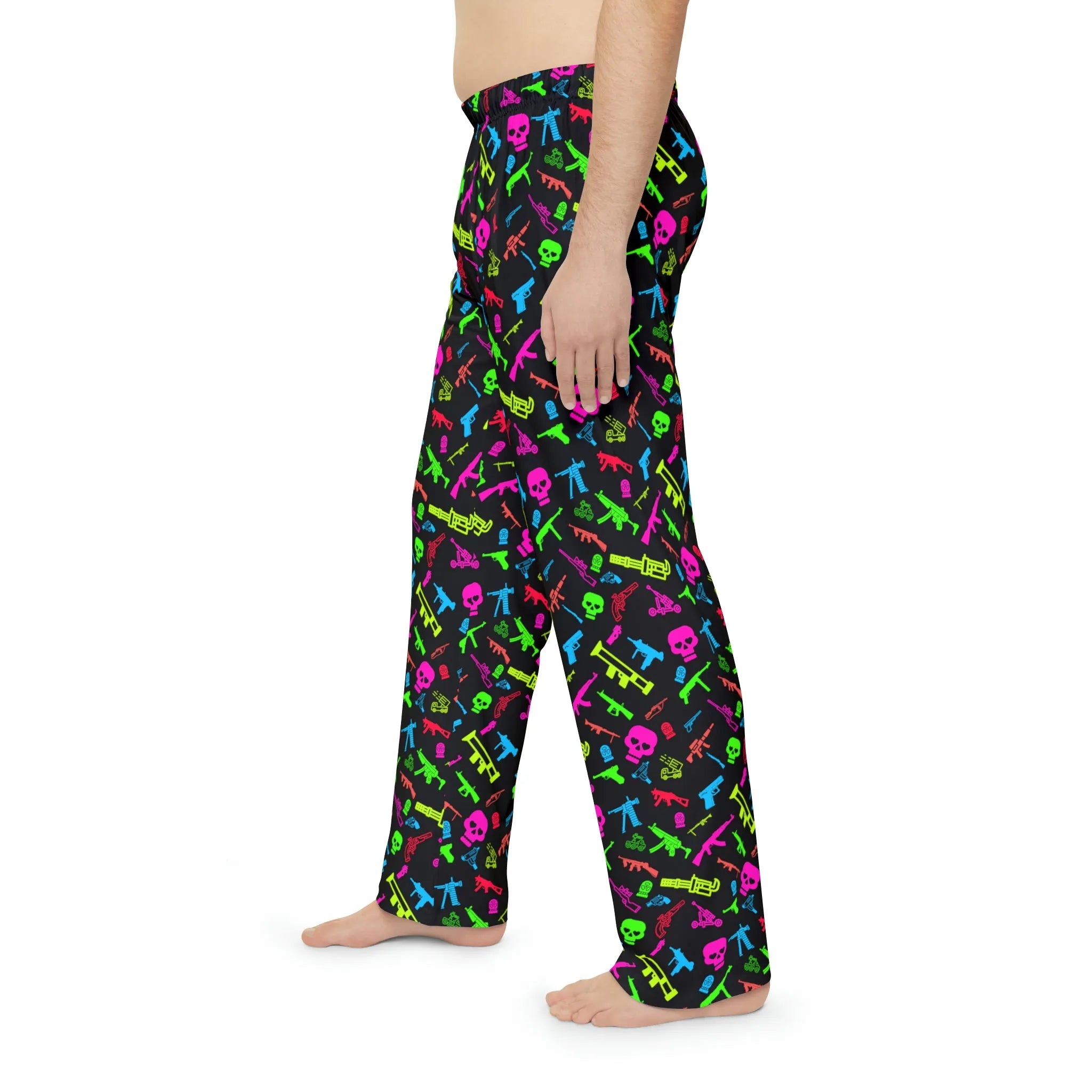 Aloha to Arms Neon Machine Guns Men's Pajama Pants