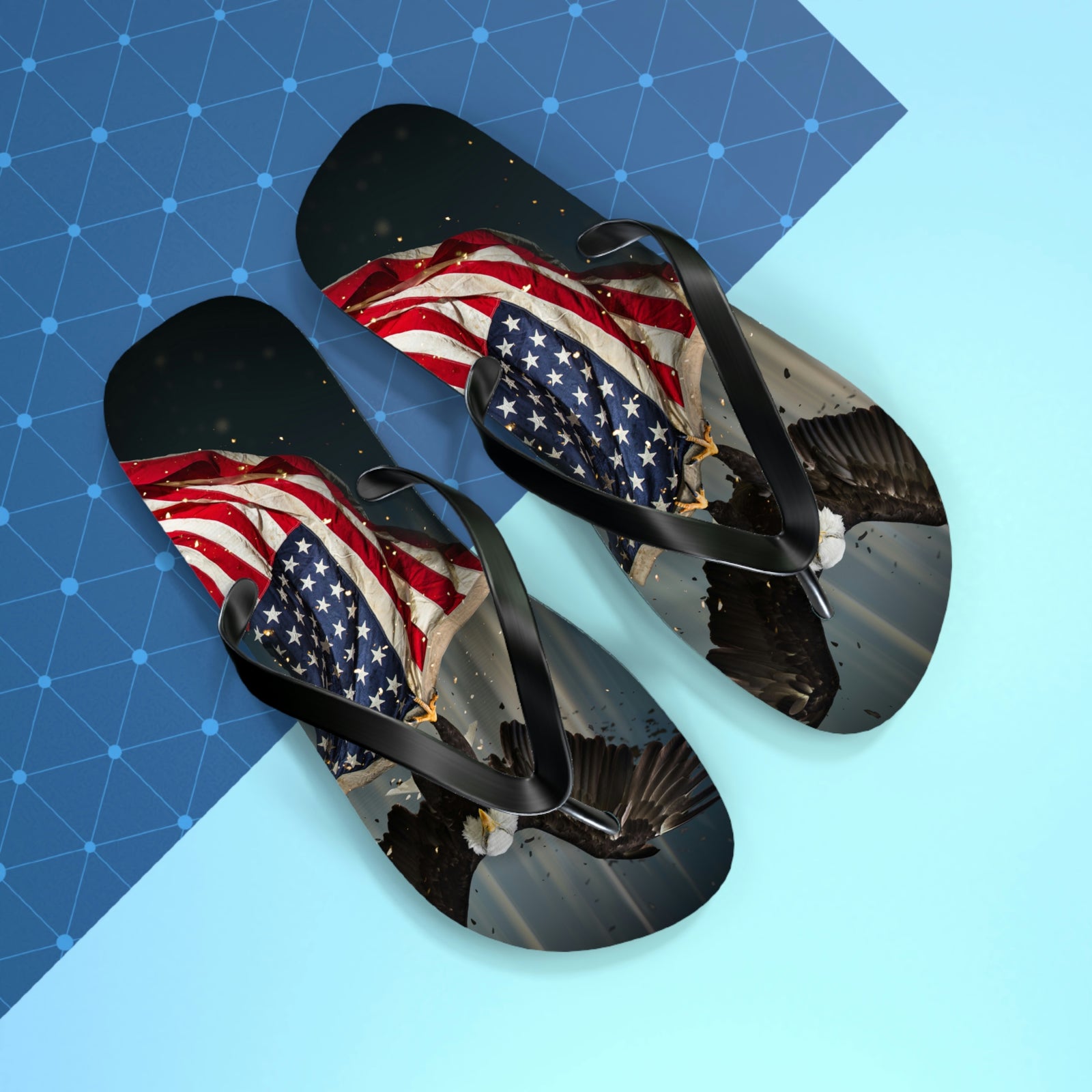 Eagle American Flag Flip Flops