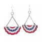 USA Pleated Fan Flag Earrings