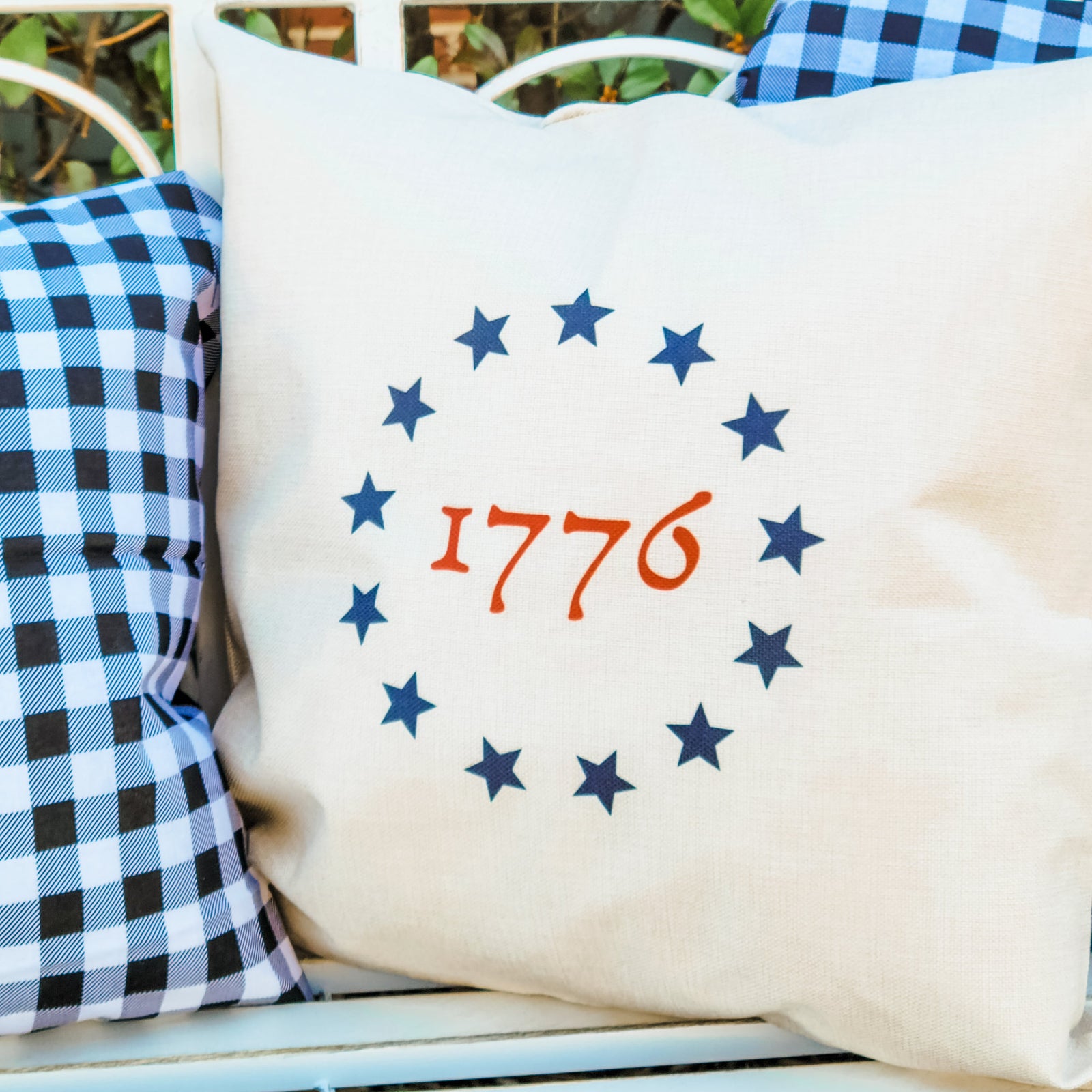 Colonial Stars 1776 Betsy Ross Patriotic Pillow Cover Couch Home Decor American