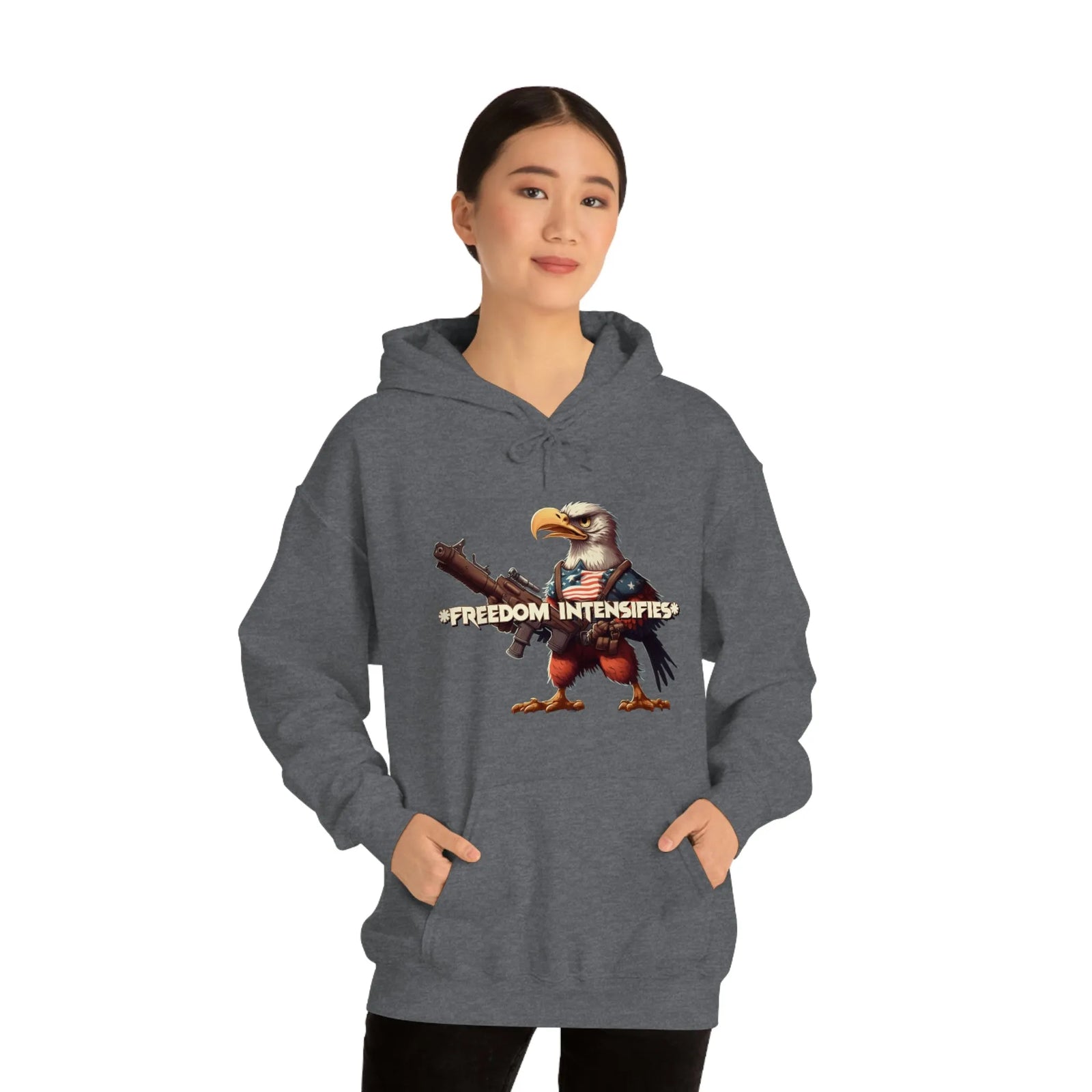 Freedom Intensifies Patriotic Eagle Unisex Heavy Blend™ Hooded Sweatshirt
