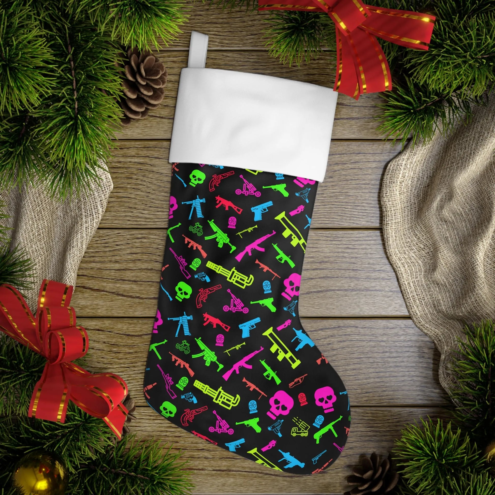 Guns and Skulls Holiday Stocking