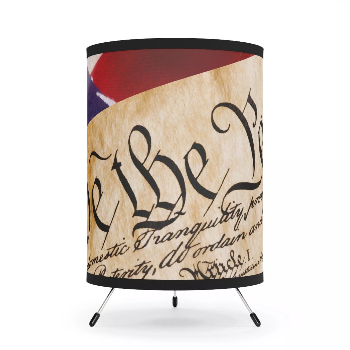 We The People Constitution Tripod Lamp with High-Res Printed Shade, US\CA plug