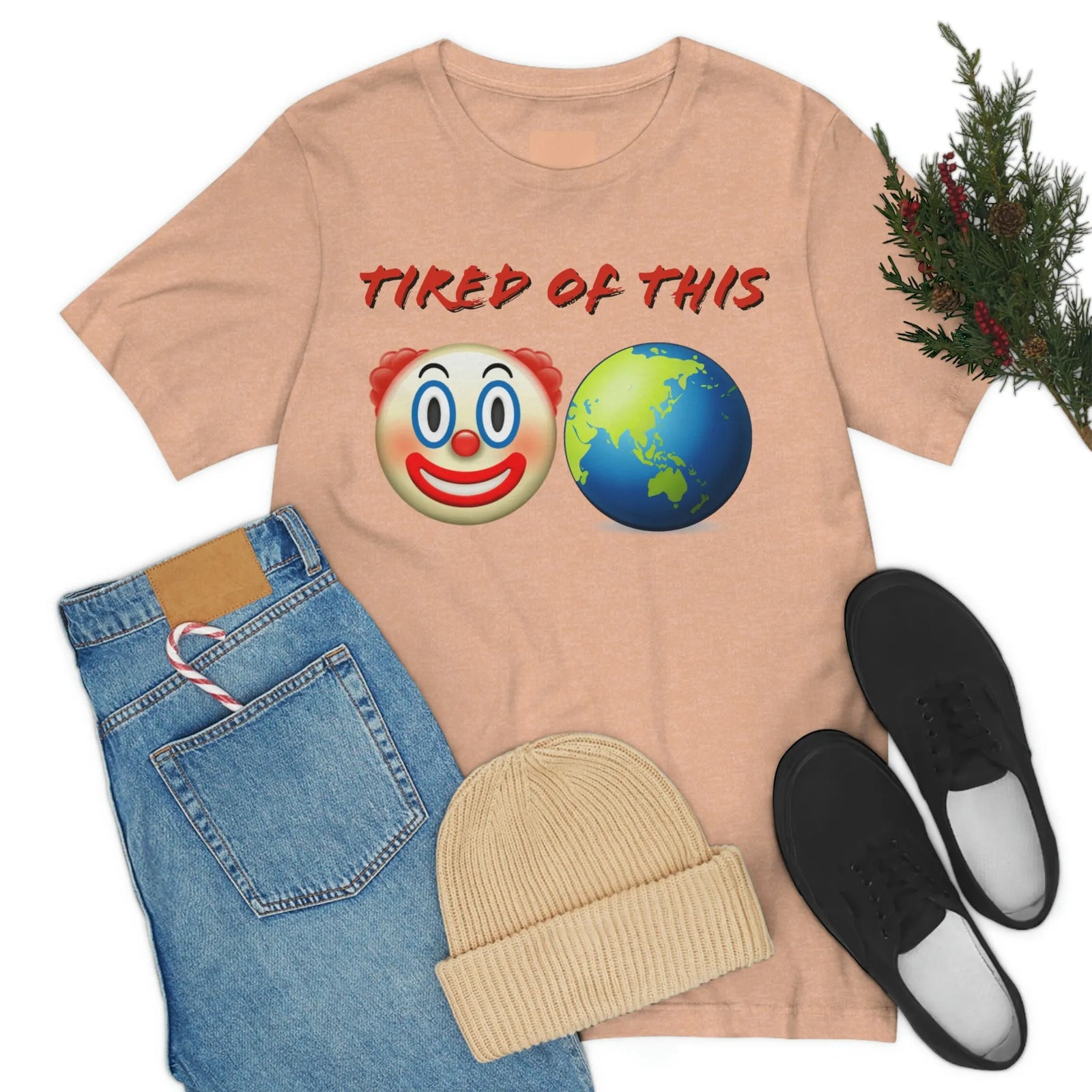 Tired Of This Clown World Emoji Unisex Jersey Short Sleeve Tee