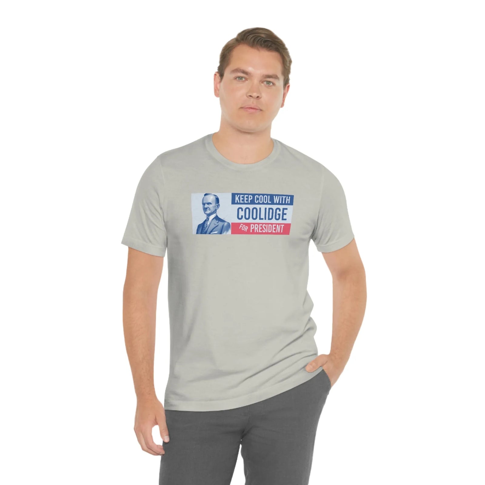 Keep Cool With Coolidge For President Calvin Coolidge Unisex Jersey Short Sleeve Tee