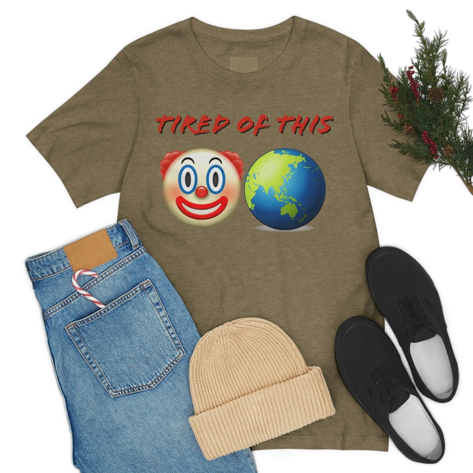 Tired Of This Clown World Emoji Unisex Jersey Short Sleeve Tee