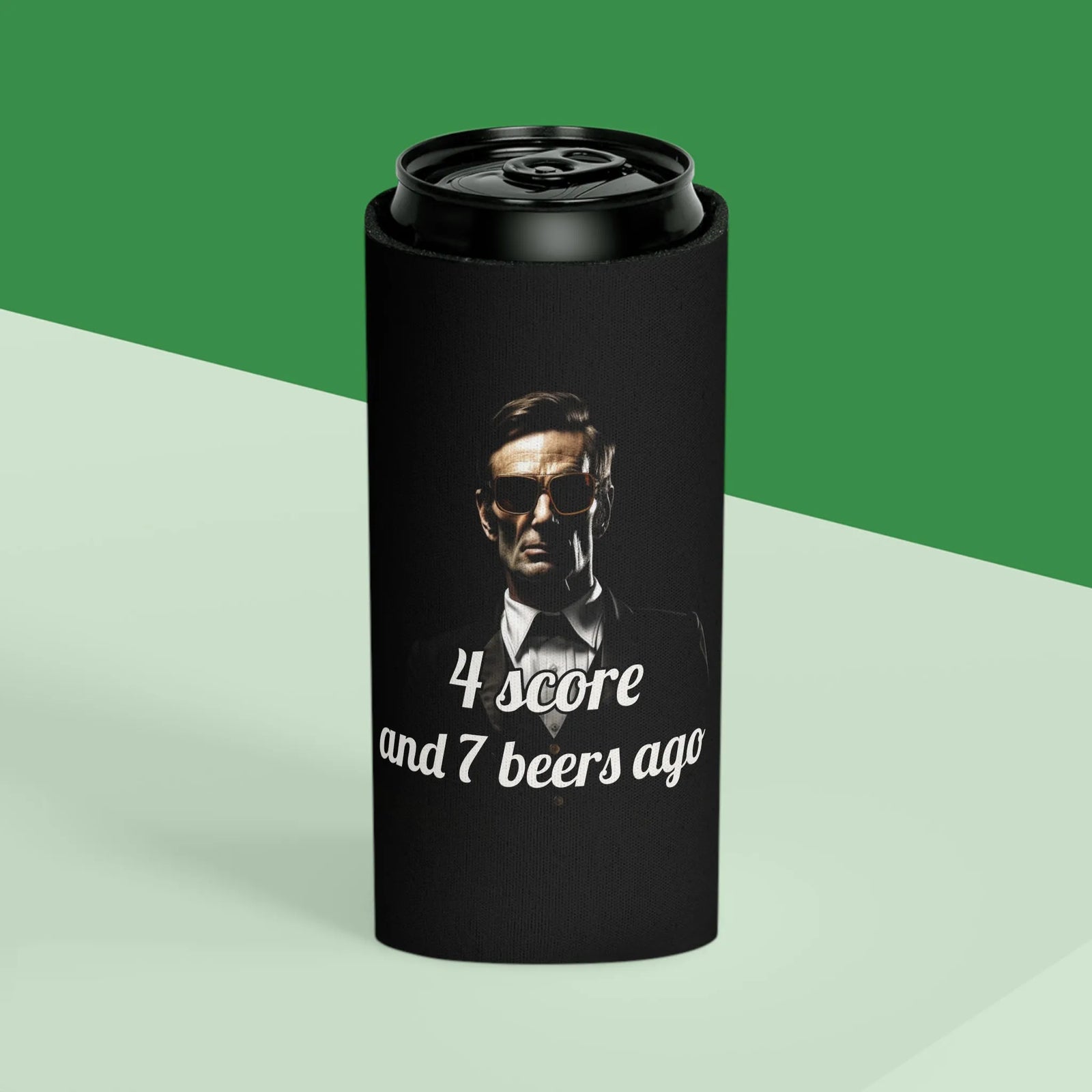 4 Score and 7 Beers Ago Abraham Lincoln Can Cooler
