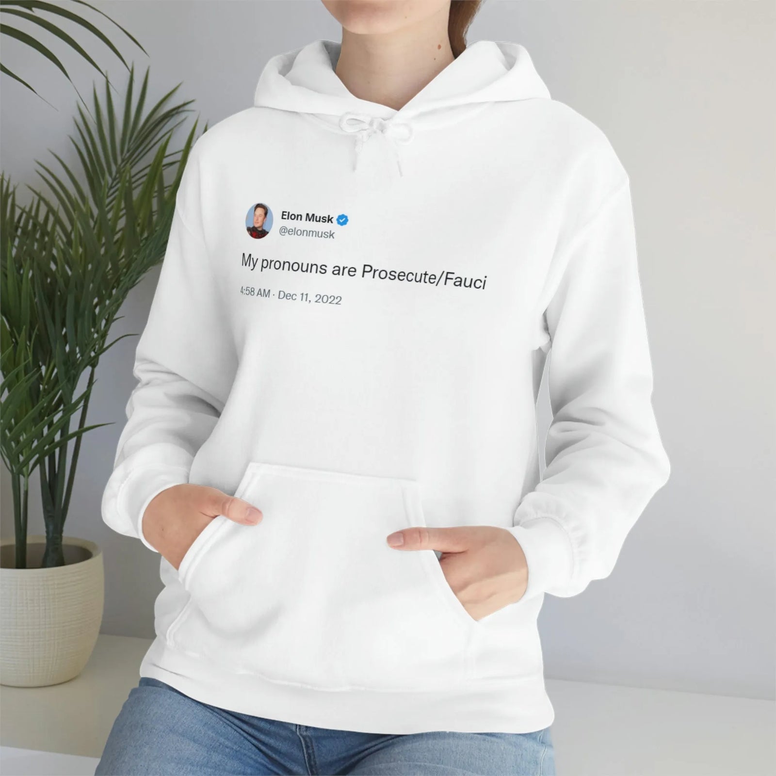 My Pronouns Are Prosecute/Fauci Elon Musk Unisex Heavy Blend™ Hooded Sweatshirt