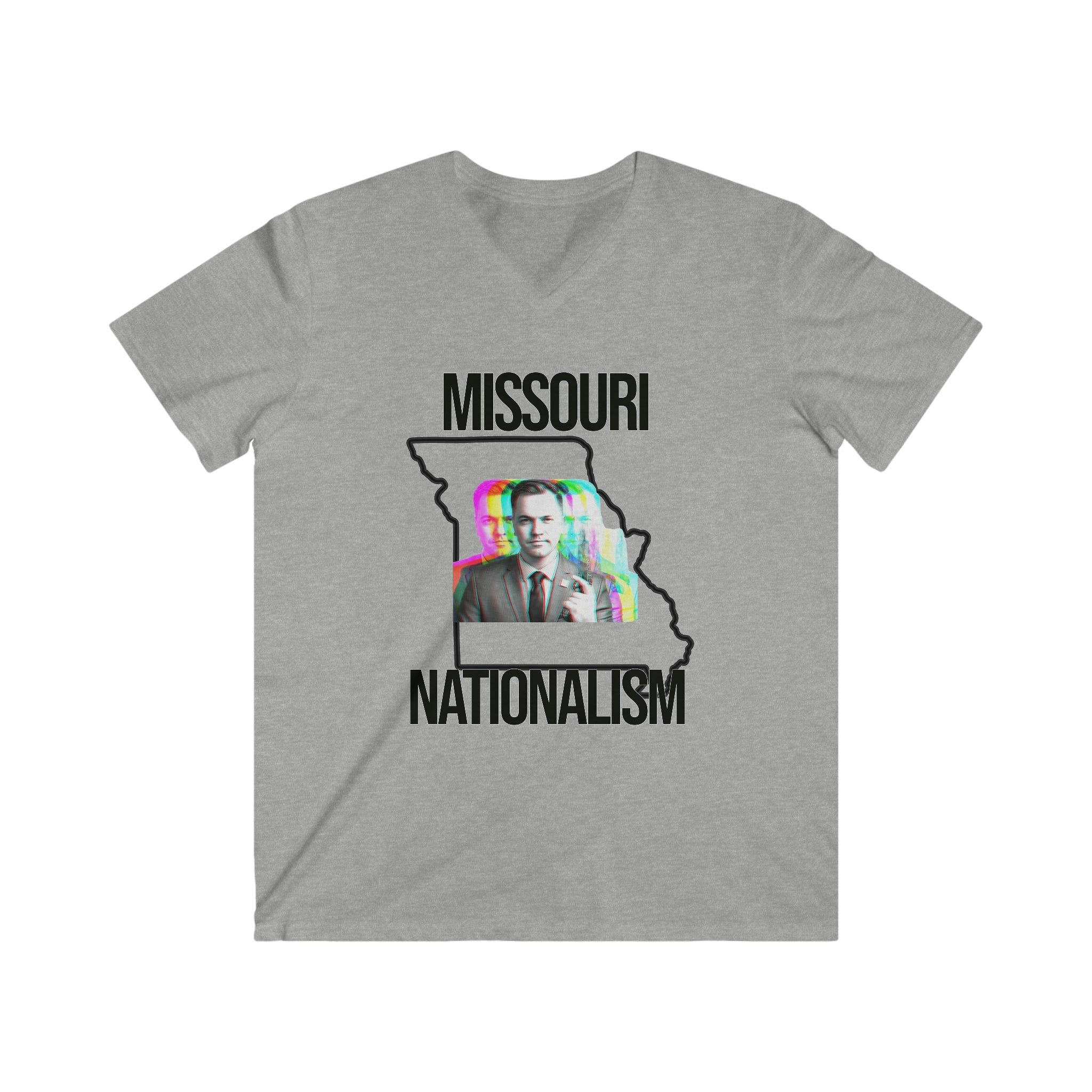 Missouri Nationalism Men's Fitted V-Neck Short Sleeve Tee