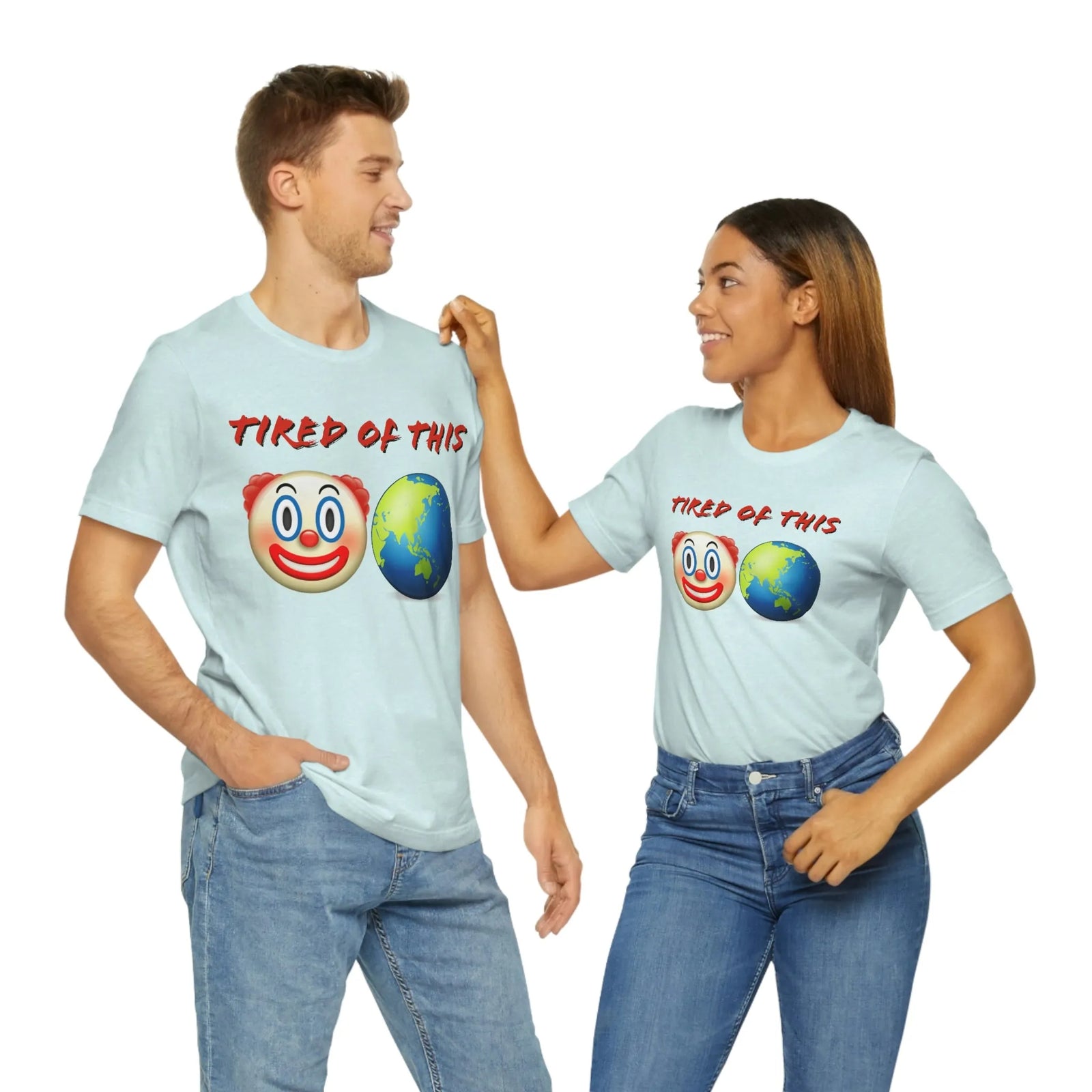 Tired Of This Clown World Emoji Unisex Jersey Short Sleeve Tee