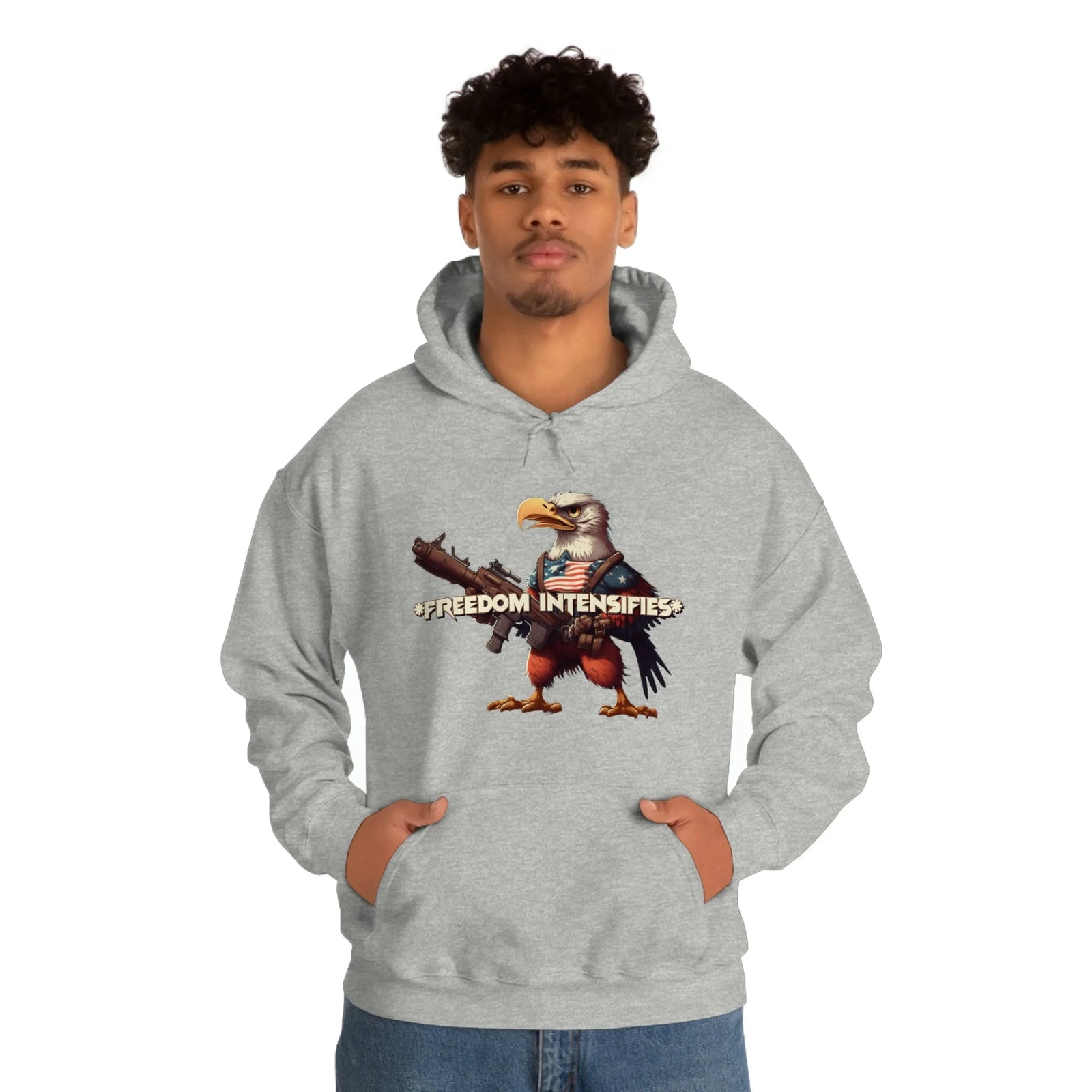 Freedom Intensifies Patriotic Eagle Unisex Heavy Blend™ Hooded Sweatshirt