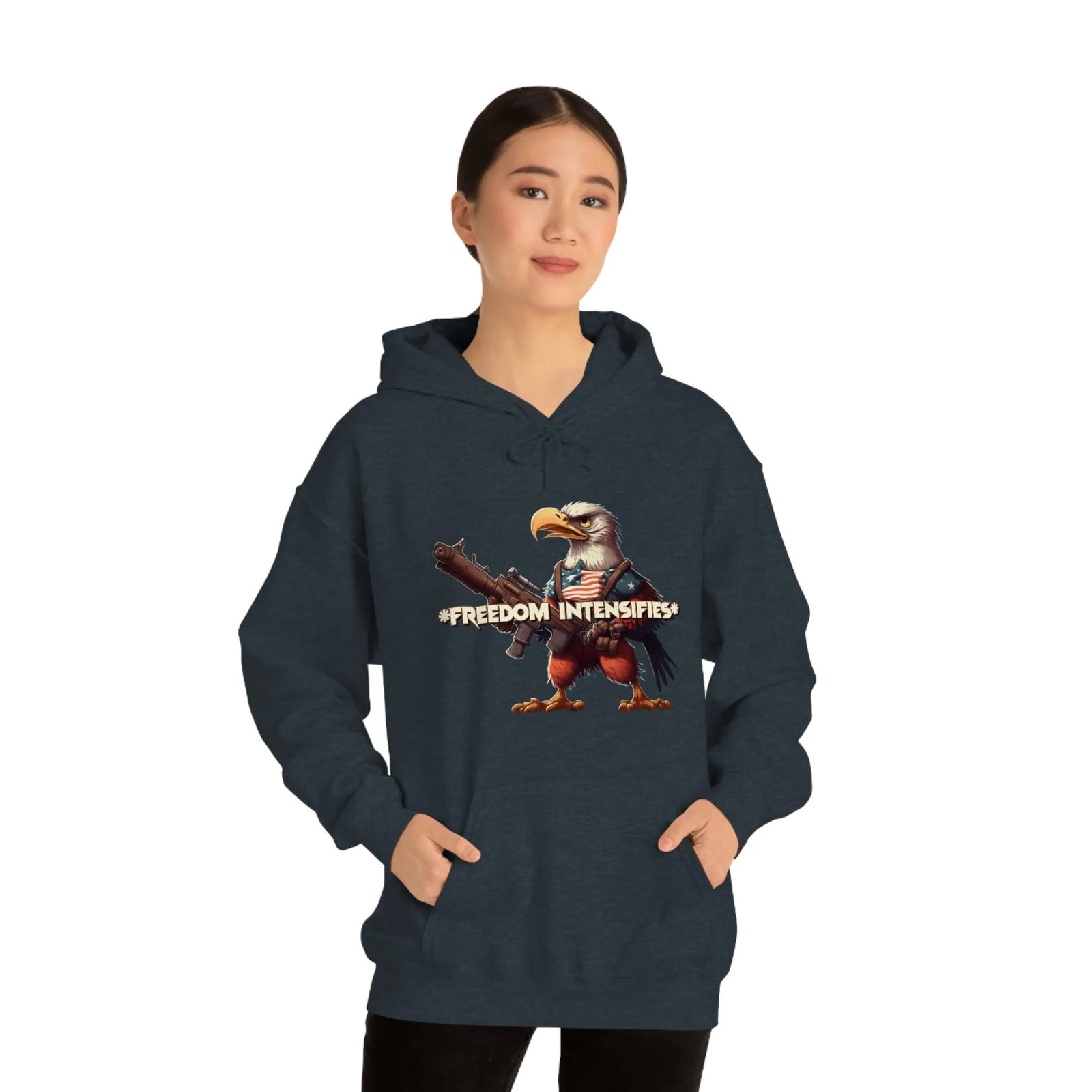 Freedom Intensifies Patriotic Eagle Unisex Heavy Blend™ Hooded Sweatshirt