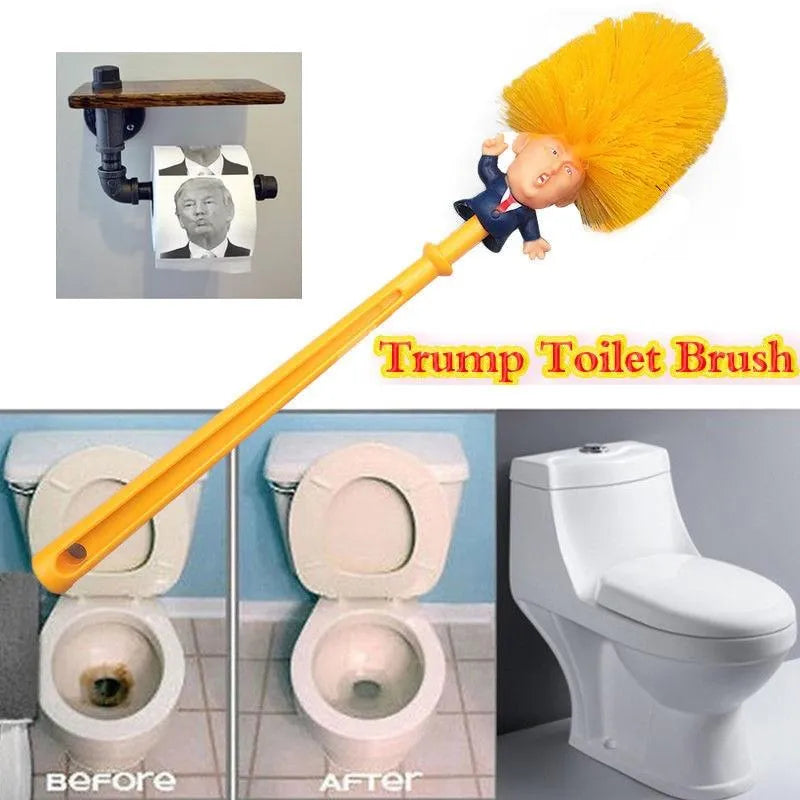 Funny Gifts - Bathroom Donald Trump Toilet Brush with Holder Set