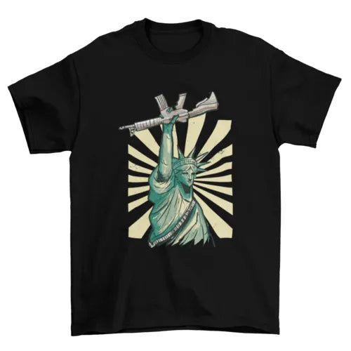 Statue of liberty gun t-shirt