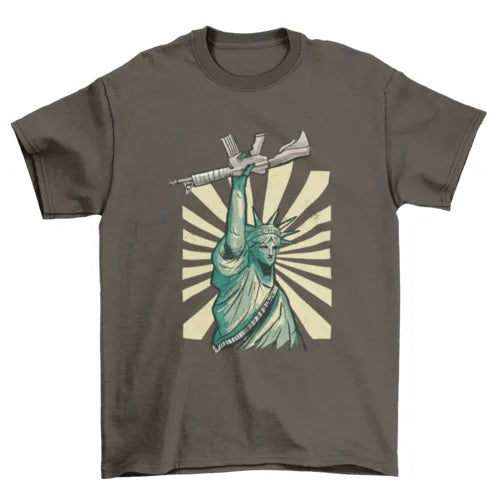 Statue of liberty gun t-shirt