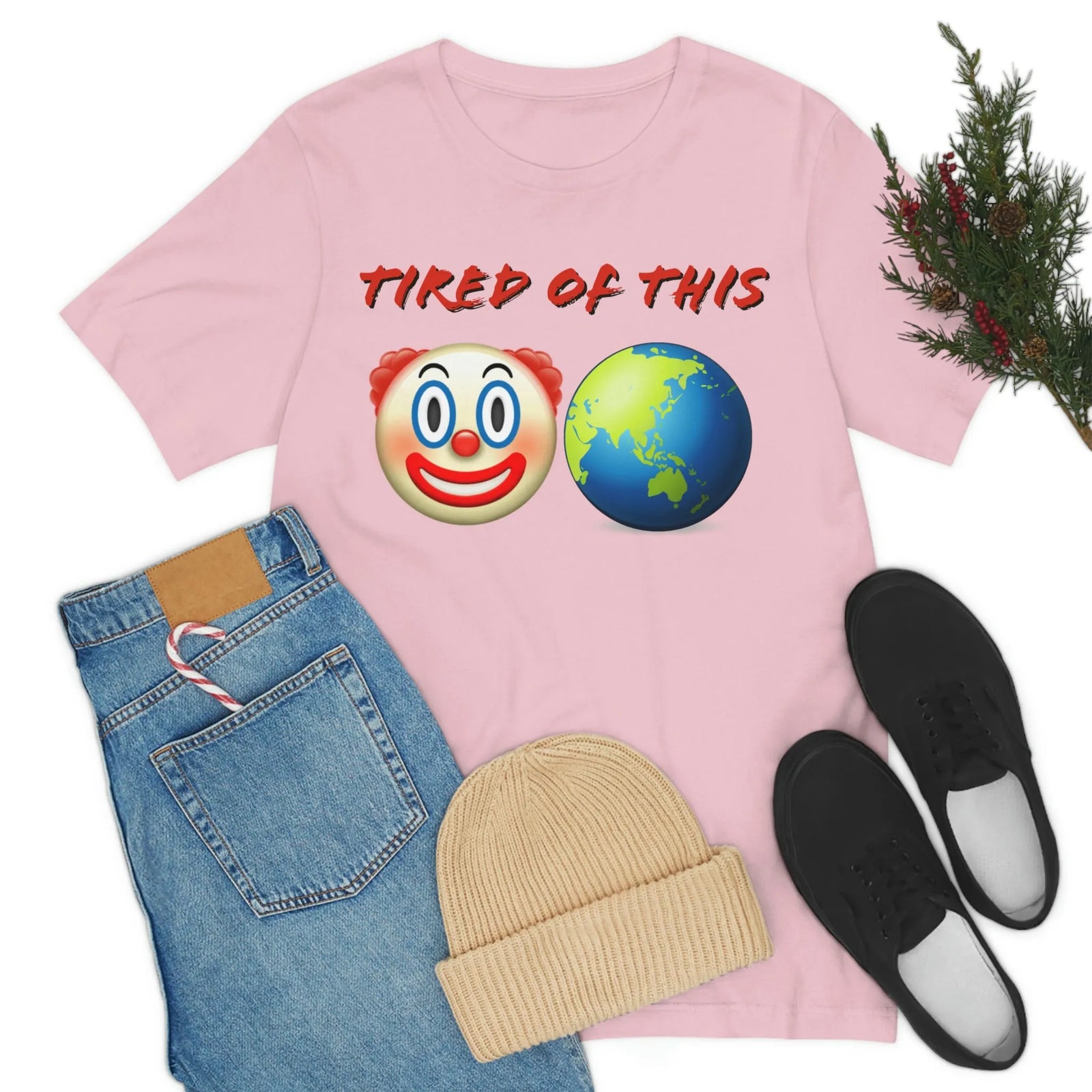 Tired Of This Clown World Emoji Unisex Jersey Short Sleeve Tee