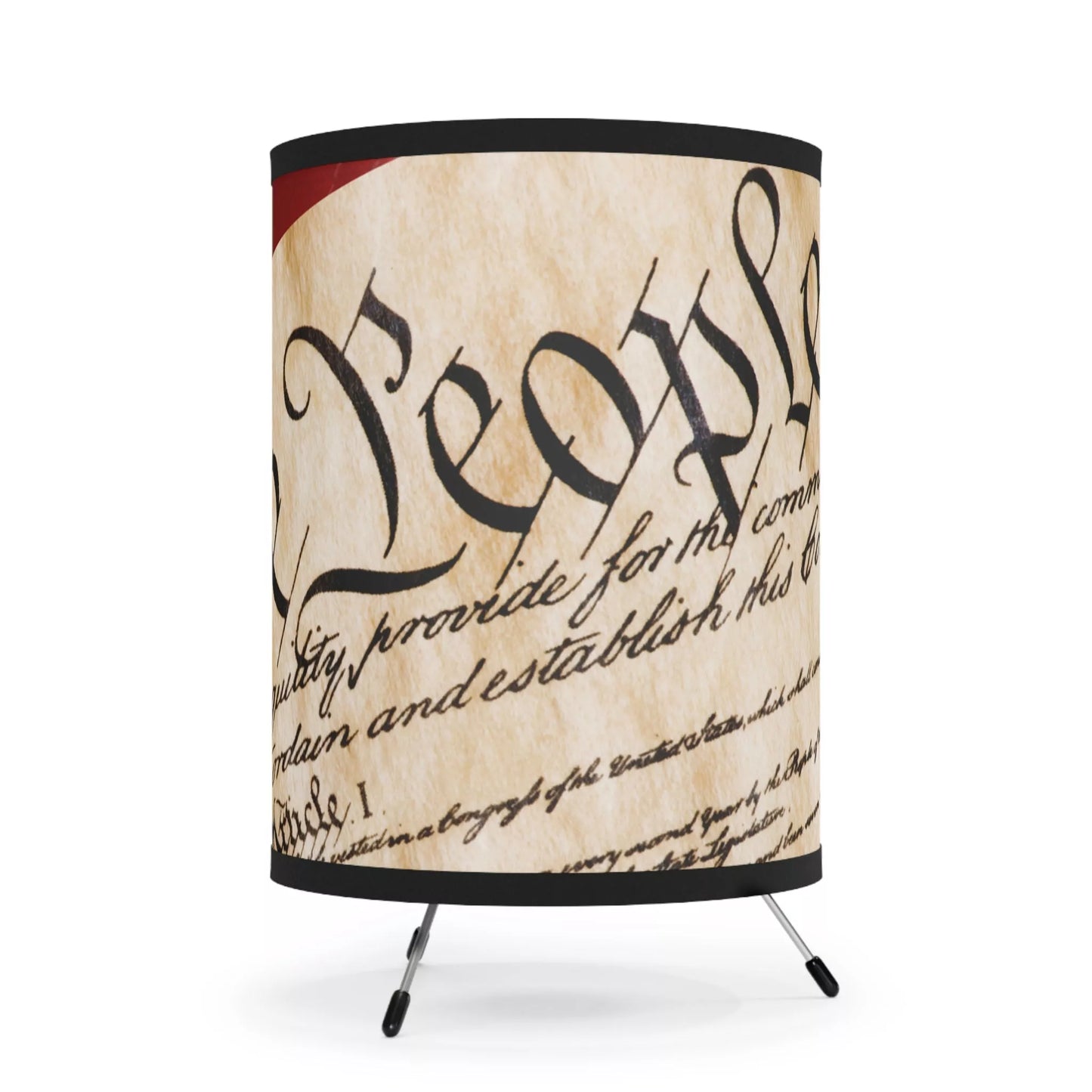 We The People Constitution Tripod Lamp with High-Res Printed Shade, US\CA plug